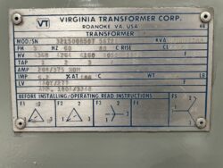 Virginia Transformer 1500 KVA, 4160 Volts - Image 2